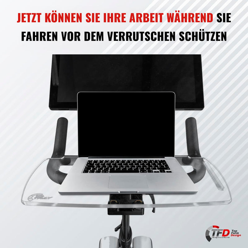 TFD The TrayV2 | Improved V2 Tray for Peloton Bike (orginals) - Work & Ride with Your Phone, Laptop, Book or Tablet (Black) (Tray V2, Acrylic Clear) Tray V2