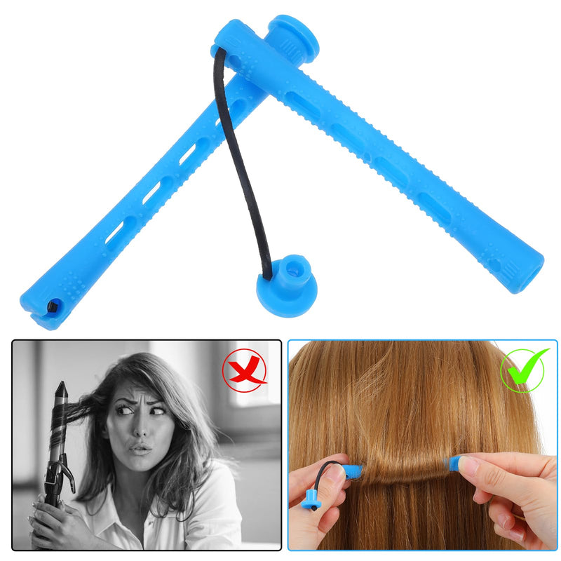 40 Pcs Perm Rods for Short & Long Hair, Small Hair Rollers for Women, Plastic Cold Wave Curling Rods, Perm Kit, Women's DIY Hairdressing Tools (Blue, 3.27×0.37 Inch)