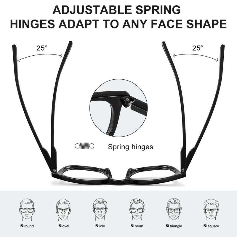 2 Pack Blue Light Glasses for Women Men, Clear Lens Blue Light Blocking Glasses with Lightweight Computer Glasses A01-black / Clear