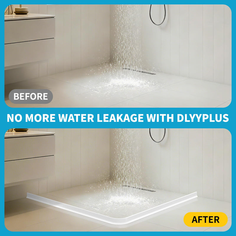 39" Collapsible Shower Threshold Water Dam Shower Water Stopper Barrier Keeps Water Inside Threshold Dry and Wet Separation Suitable for Bathroom Kitchen Sink Bathtub and More 39 Inch White
