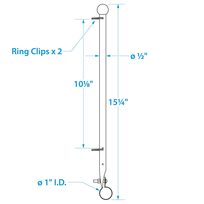 Seachoice Heavy Duty Flag Pole Clamp, Stainless Steel, 7/8 in.