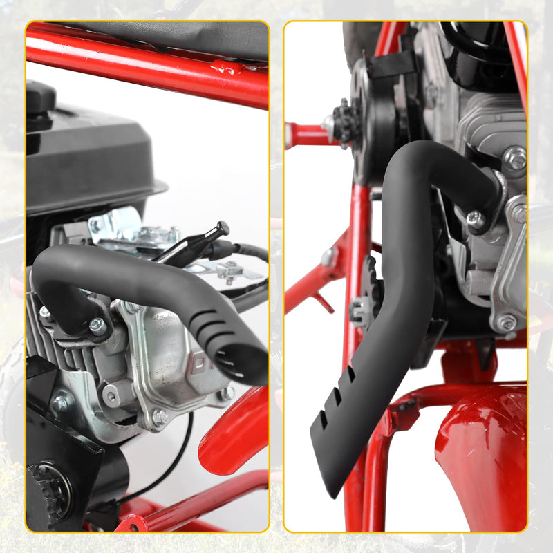 HIAORS 212cc Exhaust Pipe Jet Kit Compatible with Predator 224cc 196cc Mini Bike Coleman CT200U BT200X CT200U-EX Baja Warrior MB200 Axis M200 GX200 6.5hp Clone Engine KT196 Go Kart Performance Parts A-Black