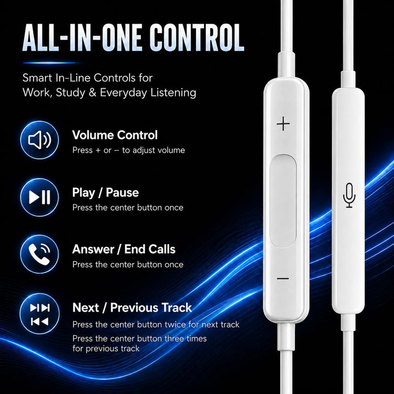 2Pack Earbuds Wired USB C Headphones for iPhone 17 16 15 Pro Max 15 16 Plus | USBC in- Ear Buds Type C Earphones with Microphone & Volume Control HiFi Stereo Noise Cancelling