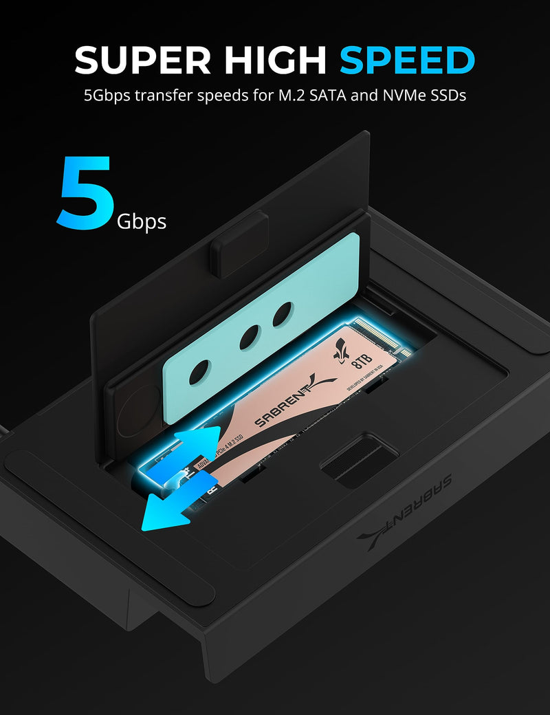 SABRENT Docking Station Compatible with Steam Deck, 7-in-1 Dock with M.2 SSD Slot, HDMI 2.0 4K@60Hz, Gigabit Ethernet, Dual USB-A 3.2 and Single USB 2.0 Ports with 90W USB-C Charging Port Dock with M.2 Slot