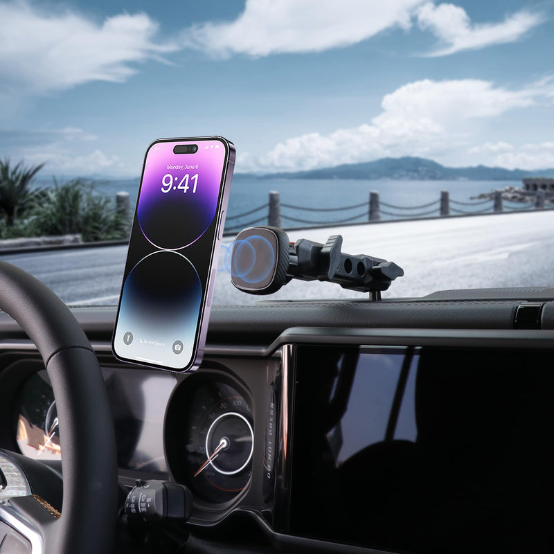 2024 2025 JL Magnetic Phone Mount for Jeep Wrangler - Dash Cell Phone Mount Dashboard Phone Holder for 2024+ Jeep Wrangler JL Accessories,1 Pack,Black,(NOT for 1945-2023 Wrangler) Magnetic Phone Holder