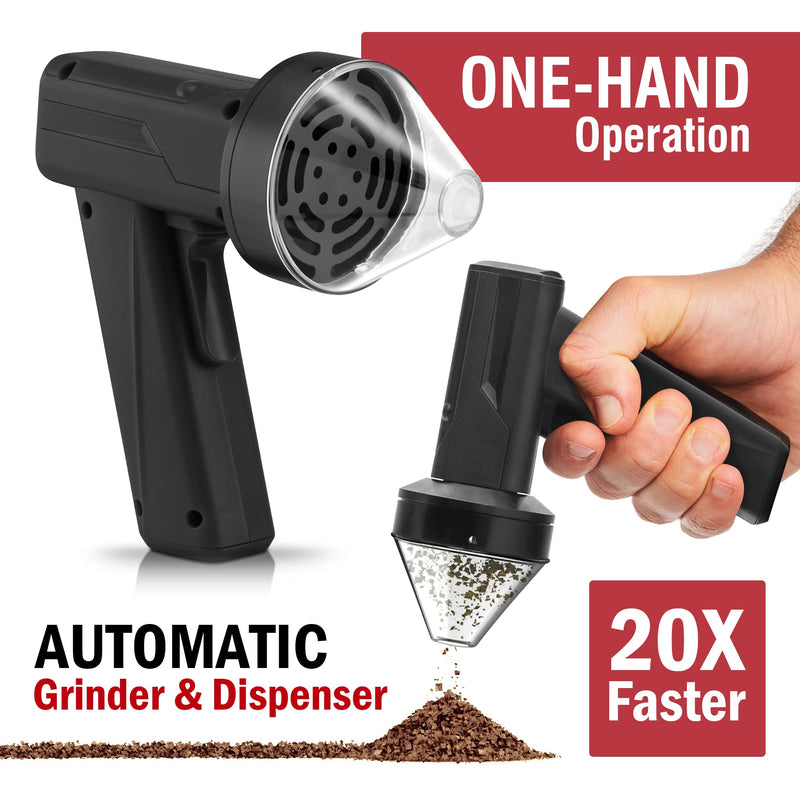 2.5" Large Electric Grinder Herb Grinder, Auto Spice Grinder with Auto Dispensing (Black) Black
