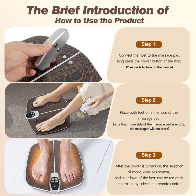 Transcutaneous Electrical Nerve Stimulator for Pain Relief, EMS Foot Stimulator for Increase Blood Flow Circulation,Temporarily Reduce Lower Extremity Pain.Gifts for Friends and Parents.