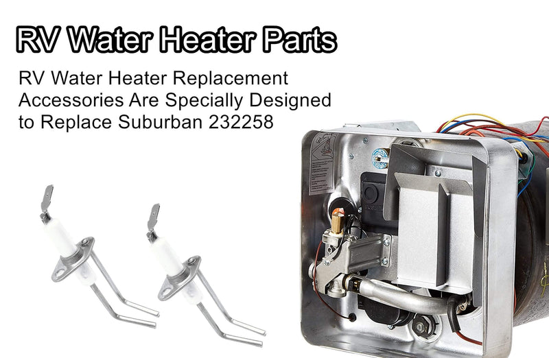 2-Prong Electrode Assembly Compatible with Suburban 232258, RV Water Heater Parts for Suburban Sw6de Sw10de SW Models DSI Electrode Probe Igniter 1Pack 1 Pack