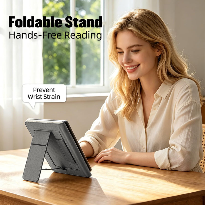 Cute Strawberry Case for 7" Kindle Paperwhite 12th Gen | with Hand Strap|Slim Foldable Stand|PU Protective Cover Case|with Auto Wake/Sleep|for Women Girls Strawberry A/White 7"KPW 12th Gen 2024