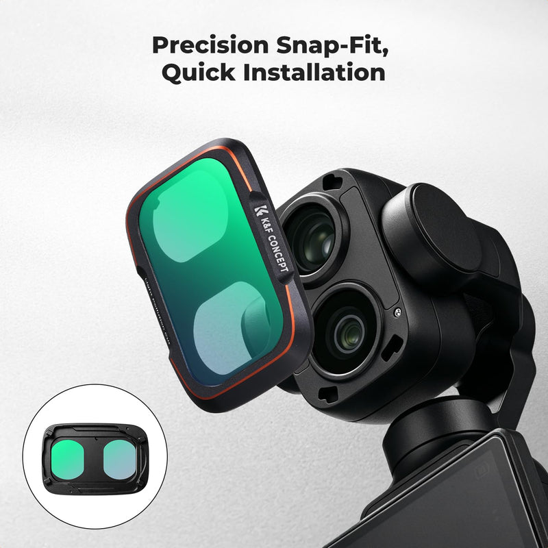 K&F CONCEPT Light Pollution Filter Kit Compatible with DJI Osmo Pocket 4P | LP Filter with Snap-fit Mount, High-Definition Glass with Multi-Layer Coating, 4P Accessories - Aluminium Alloy Frame, FD171
