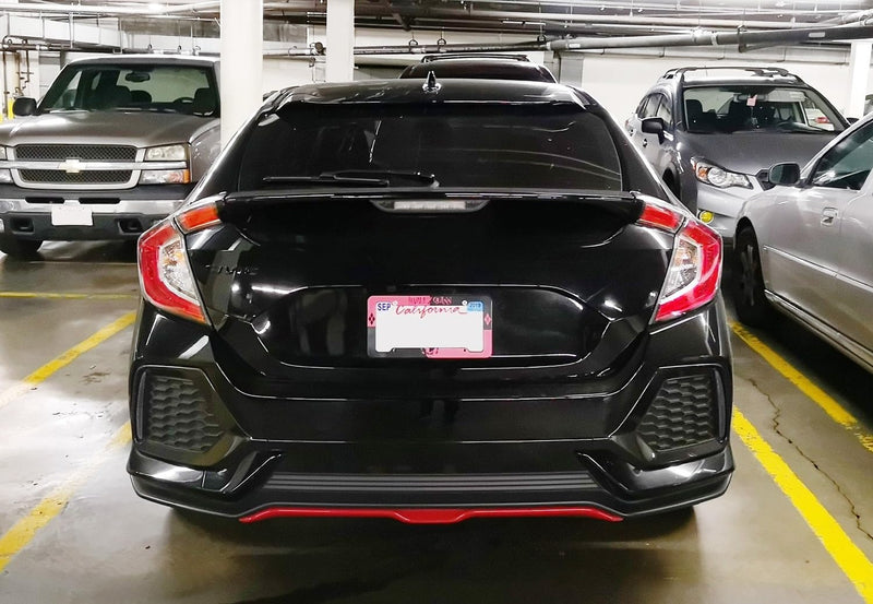iJDMTOY Smoked Rear Bumper Reflector Lens Replacement Compatible With 2017-21 Honda Civic Hatchback, SI or Type-R Sedan, OE-Spec LH RH Assembly Smoked Lens