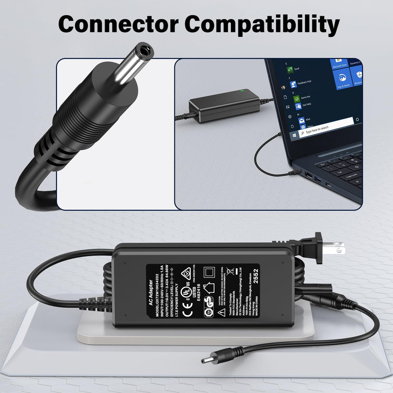 19V Laptop Charger Replacement Fit for Dynabook Satellite Pro C50-E C50-H | Power Cord AC Adapter for Dynabook Satellite Pro C50-J C50-K C40-H C40-G C40-J C30-K C50D-B E10-S1 E10-S2 R50-EC C40D-B-104