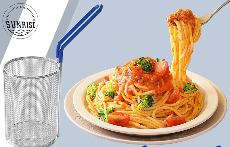 Sunrise Kitchen Supply Stainless Steel Pasta Boil Basket (1, 5.25"D x 7"H) 1