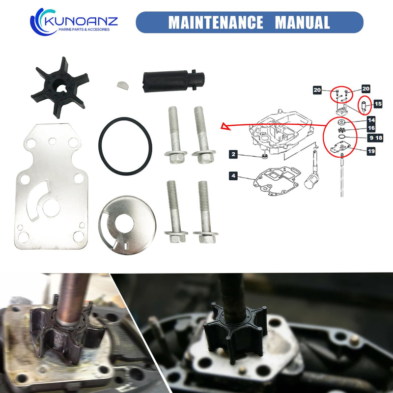 68T-W0078-00-00 68T-W0078-01-00,68T-W0078-02-00 Outboard Water Pump Impeller Repair Kit For Yamaha 6 8 9.9 HP 4 Stroke Sierra 18-3450 6HP 8HP 9.9HP F6 F8 F9.9