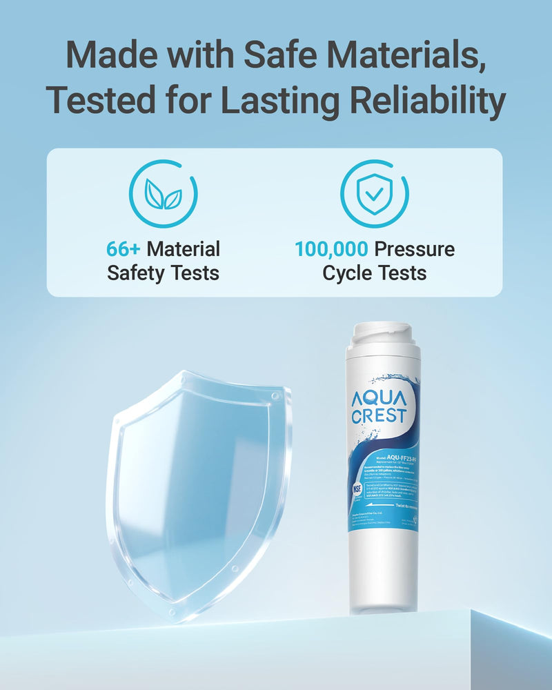 AQUA CREST FQROPF, FQSLF Under Sink Water Filter, Replacement for GE FQROPF, FQSLF, GXSV65R, GQSV65R, PXRQ15F, PNRQ15F, NSF 42 Certified, Model No.AQU-FF23-PF, 2 Pack