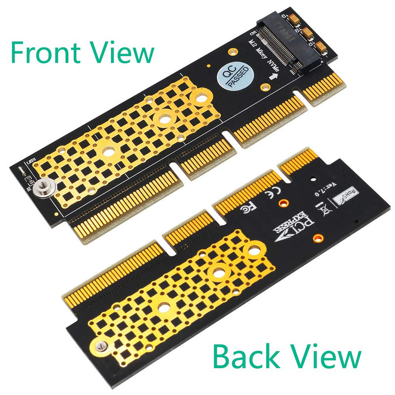 M.2 NGFF NVMe SSD to PCIE 3.0 X16/X8/X4 Adapter with heatsink for 1U/2U Server and Low Profile PC