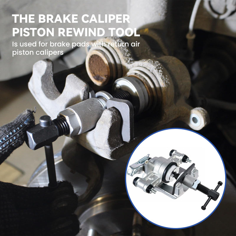 Car Brake Piston Wind Back Tool, Disc Brake Caliper Piston Rewind Tool, Auto Rear Brake Pad Wind Back Tool, Brake Caliper Wind Back Tool for Replacement of Rear Brake Pad for RV, SUV, Truck