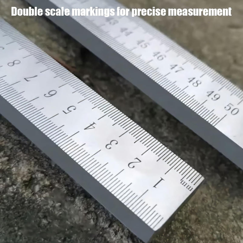 Heavy Duty Ruler, 20 Inch & 50cm, 0.2" Thick Metal Straight Edge with inch & mm Ruler, for Construction, Office, DIY