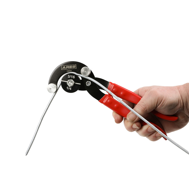 ARES 10031 – 90 Degree Tubing Bender Pliers – 3/16", 1/4", 5/16", 3/8" Brake and Fuel Line Diameters – Works on Brass, Copper, Steel, and Aluminum Tubing