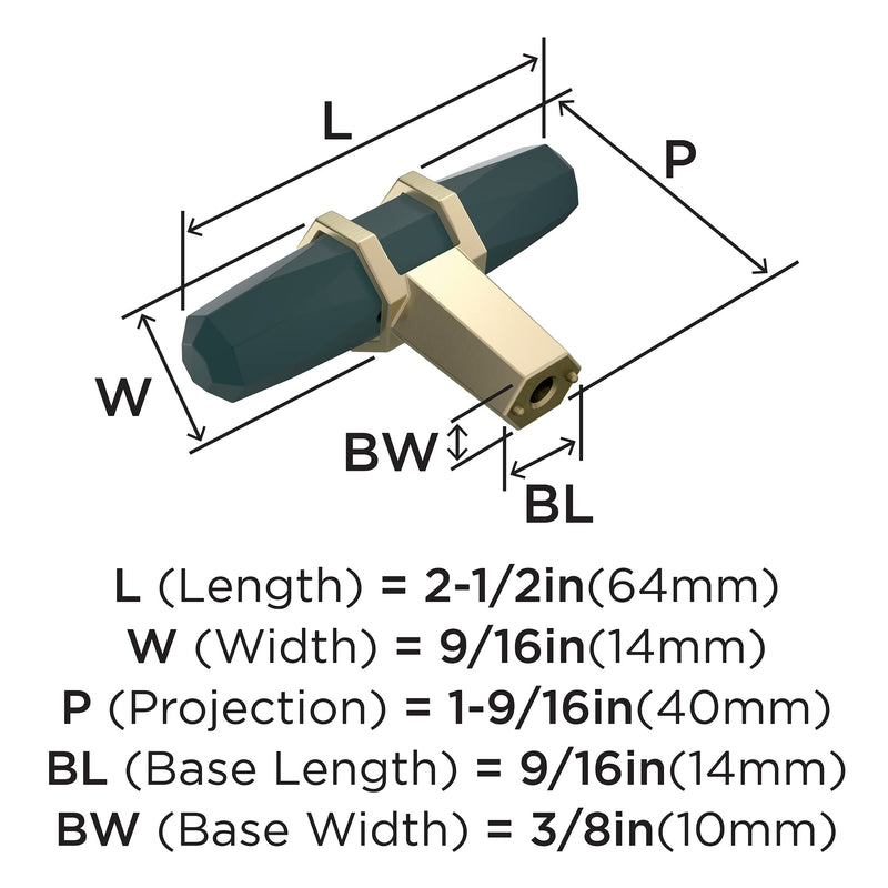 Amerock BP36647BBRBBZ London Cabinet Knob, 2-1/2 in (64 mm) Length, Black Bronze/Golden Champagne (Pack of 2) 2-1/2 inch (64mm) Length (Pack of 2) ברונזה שחורה/שמפניה מוזהבת