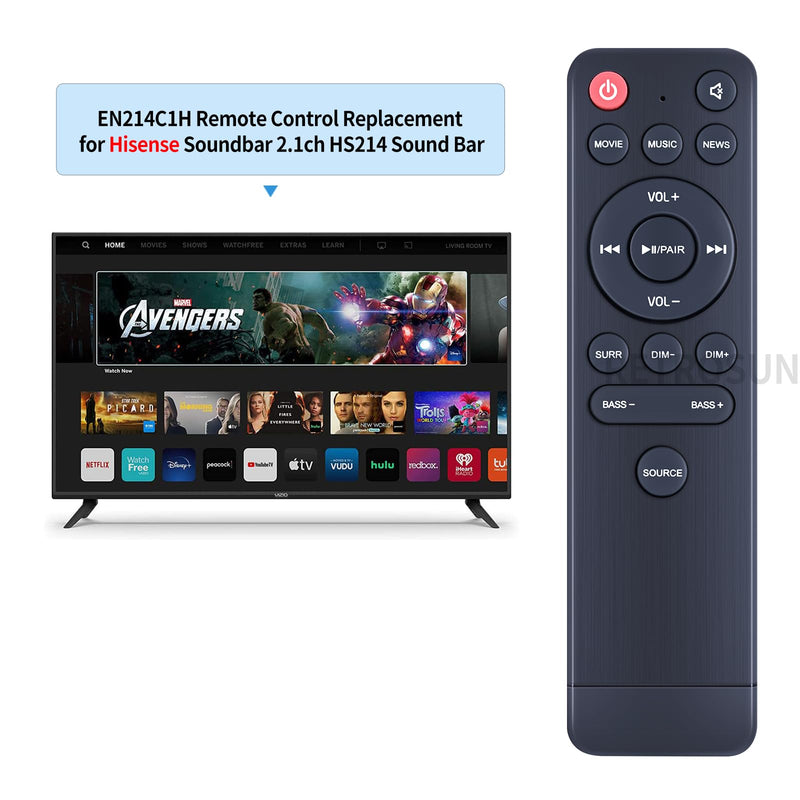 EN214C1H Replacement Remote Control fit for Hisense Soundbar 2.1ch HS214 Sound Bar