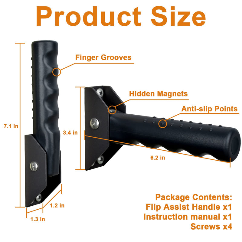 Flip up Grab Bars for Elderly for Wall, 6 inch Folding Doorway Assist Handle, Handicap Grab Bars for Doorframe, Stairs Steps, Mobility Aids for Elderly, Seniors and Alzheimer (Black) Black