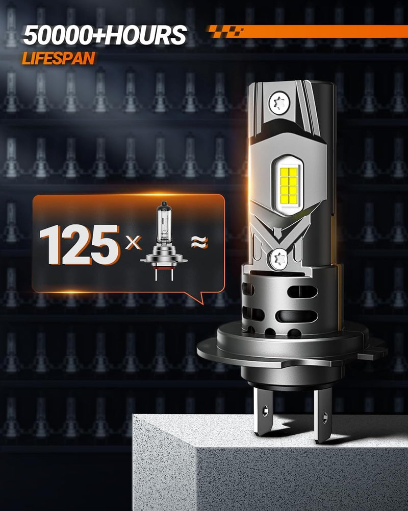  [AUSTRALIA] - SEALIGHT H7 Fog Bulbs or DRL 60000LM 99% Compatibility for ATVs & Powersports, 2026 Version, 9×Brightness S2 Series Wireless H7 Fog Bulbs 10 Years Lifespan- Pack of 2 S2 H7