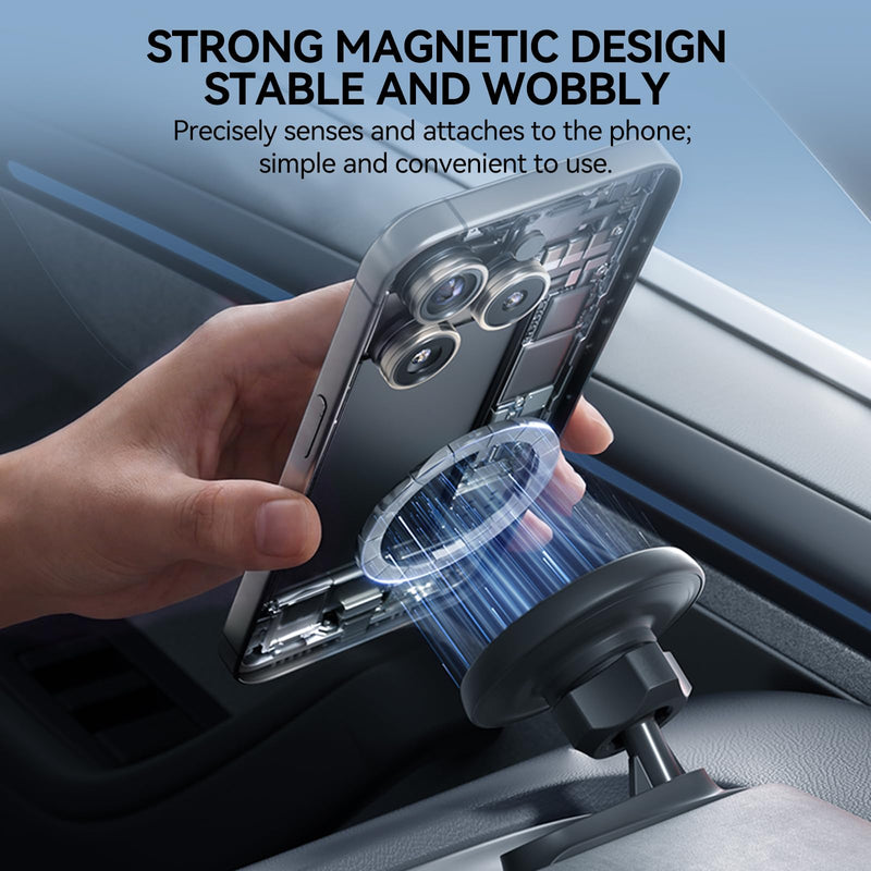 YONZEE Tesla Magnetic Phone Mount for Model Y Juniper 2025-2026 and Model 3 Highland 2024-2026, Dashboard Phone Holder with Strong Magnetic Grip, Interior Accessories for iPhone and Smartphones