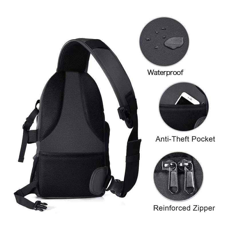 MOSISO Camera Sling Bag, DSLR/SLR/Mirrorless Camera Case Camera Backpack | Shockproof Photography Bag with Tripod Holder&Removable Modular Inserts Compatible with Canon/Nikon/Sony/Fuji, Space Gray