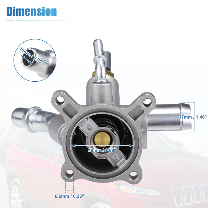 uxcell Engine Coolant Thermostat Housing Water Inlet Assembly for Chrysler 200 for Dodge Dart for Jeep Cherokee 2.4L No.5047772AB/5047263AB Integrated Thermostat Housing Assembly W/Sensor