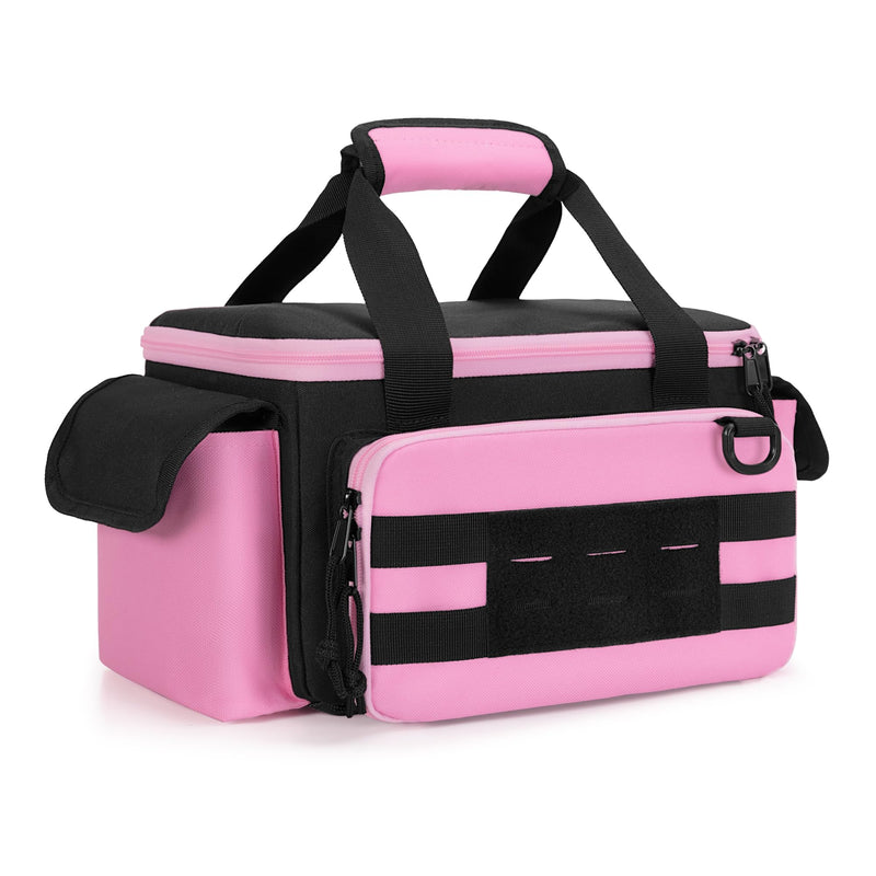 Rexmica Pink Tool Bag for Women, Tool Storage Organizer with Anti-friction and Thick Padded Bottom, Tactical Range Bag, Multi-functional Work Bag for Repairman, Electrician, Carpenters, Pink
