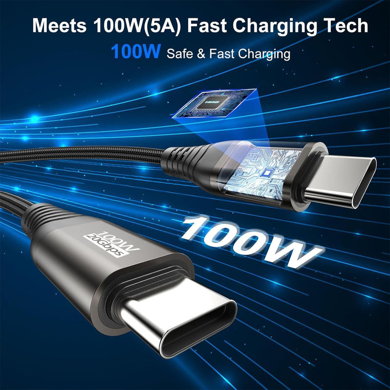 20 FT USB C Cable Long USB C 3.2 Gen 2 Cord 20FT, Full-Featured USBC to C Fast Charging/Monitor Video/Data Cable(4K@60Hz,100W, 10Gbps) for USB‑C Hub VR,iPhone 17-15 PM,Sam-sung,MacBook Pro,Camera-6M Brown 1