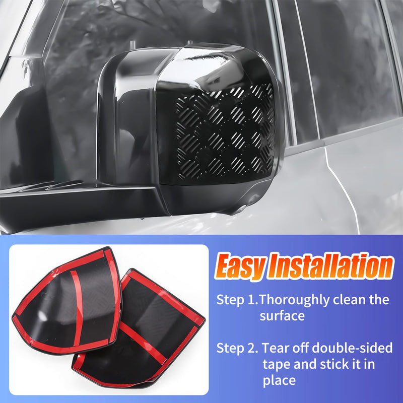 Rearview Mirror ABS Black Body Anti-Scratch Protection Cover Trim Kit Compatible with 2020-2025 Land Rover Defender 90 110 130 Decoration Armor Sticker Trim Exterior Accessories Rearview Mirror Cover