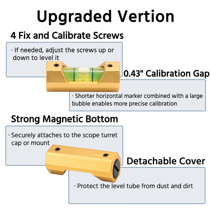 Scope Bubble Level Picatinny Level Scope Leveling Kit Professional Design High Precision (Gold) Gold