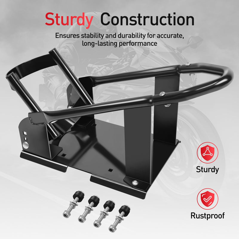 JY PERFORMANCE Motorcycle Wheel Chock, Universal Motorcycle Front Wheel Stand for Trailer, Cruiser, Sports & Dirt Bikes, 1800 lb Capacity Adjustable Wheel Stand for 15"-21" Wheels