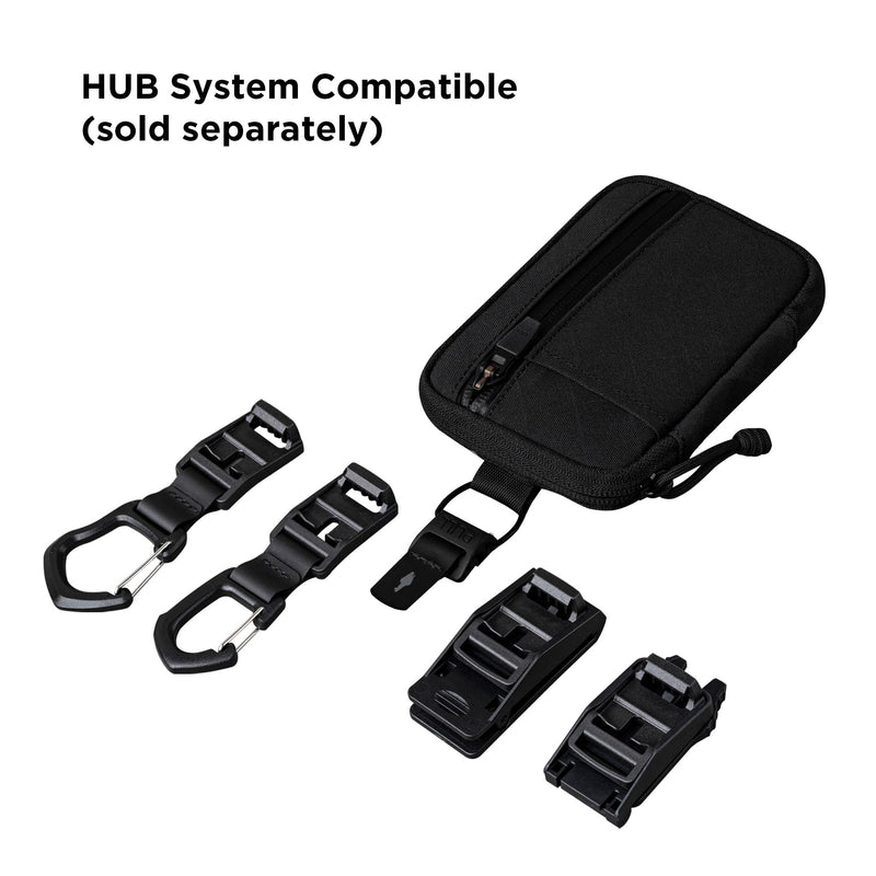 ALPAKA HUB Pouch Pro EDC Organizer - Small Tool Pouch for Electronics, Cables with YKK Zipper, Daily Use and Travel - Axogrid 300D Weatherproof UV Resistant Fabric Black Axogrid 300D