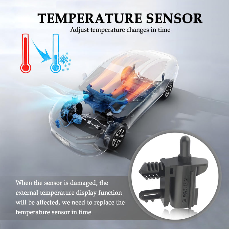 Car Ambient Air Temperature Sensor Compatible with Ford Edge Explorer Lincoln,Professional Ambient Temperature Sensor,Air Temperature Sensor Car Accessories OEM#AU5Z-12A647-B,AU5Z12A647B