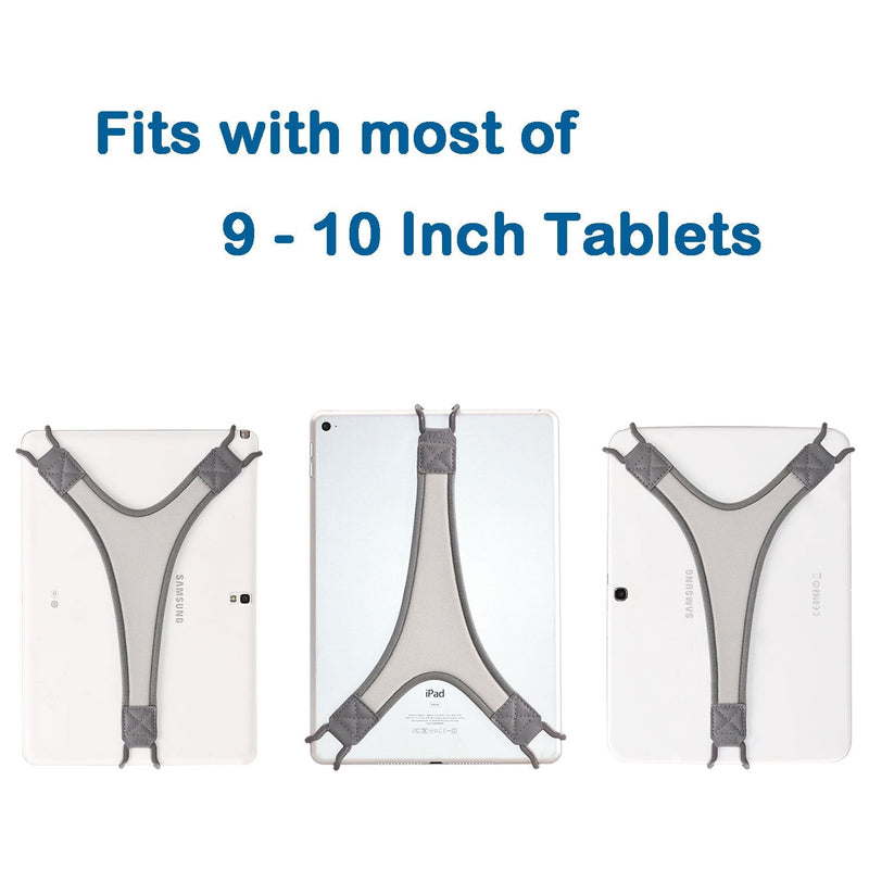 TFY Security Hand Strap Holder Finger Grip for Tablets -Compatible with iPad Air/iPad Pro 9.7Inch / Galaxy Tab 10.1Inch / Tab 4 10.1Inch / Tab Pro 10.1Inch / Tab S 10.5 (Grey) Grey