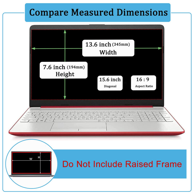 2 Pack 15.6 inch Anti Glare Screen Protector for HP 15.6" Laptop /HP Envy x360 /Pavilion /Probook /EliteBook /OMEN /Chromebook, HP 15-eg 15-eh 15-er 15-dw 15-dy 15-ef 15-ee 15-ed 15t 15z 15m Laptop