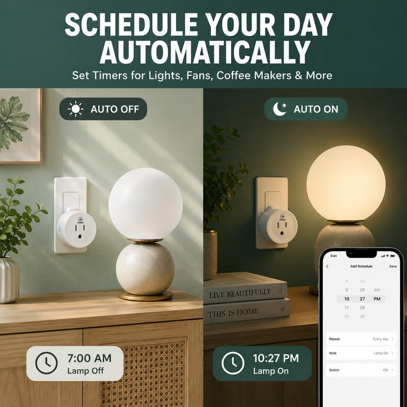 Matter Smart Plug, Compatibility with Apple HomeKit, Google Home, Alexa & SmartThings, Easy Setup, Timer Outlet, 2.4GHz WiFi Only, Matter Hub Required (4 Pack) 4 Pack
