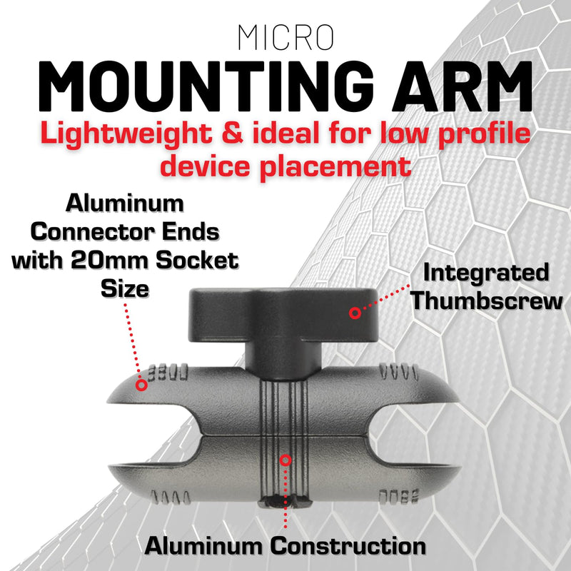 Bulletpoint 2.6" Aluminum Mounting Arm Dual 20mm Socket Connector Ends Compatible with 20mm Ball Mounts