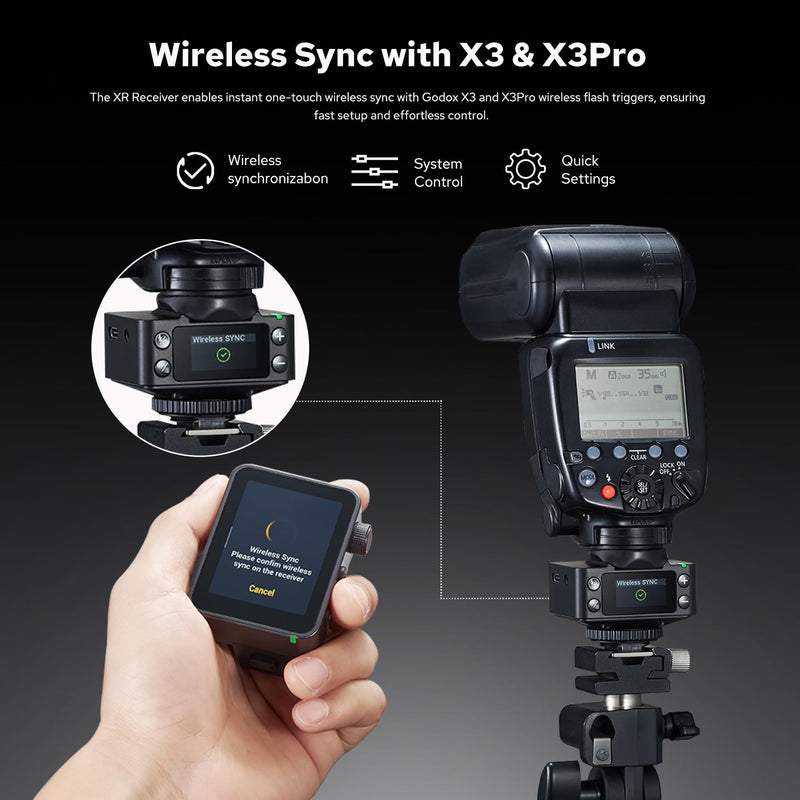 Godox XR-C XR-N TTL Wireless Flash Receiver for Canon Nikon, 2.4G HSS Trigger Sync with X3/X3Pro, 32 Channels Wireless Shutter Release, Built-in Battery, Upgrade of X1R XRS
