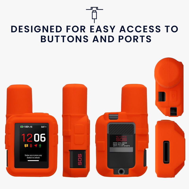 kwmobile Silicone Case for Garmin inReach Mini 3 / Mini 3 Plus Case - Protective Cover for GPS Handheld - Anti-Slip Outdoor Sleeve in Orange