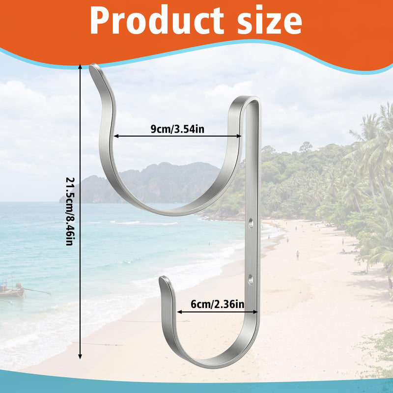 Sotiff 2 in 1 Aluminum Life Buoy Holder Mount for Lifesaving Ring Buoys and Throw Ropes Life Preserver Ring Bracket Holder Marine Boat Dock Hook for Pool Safety Storage Accessory
