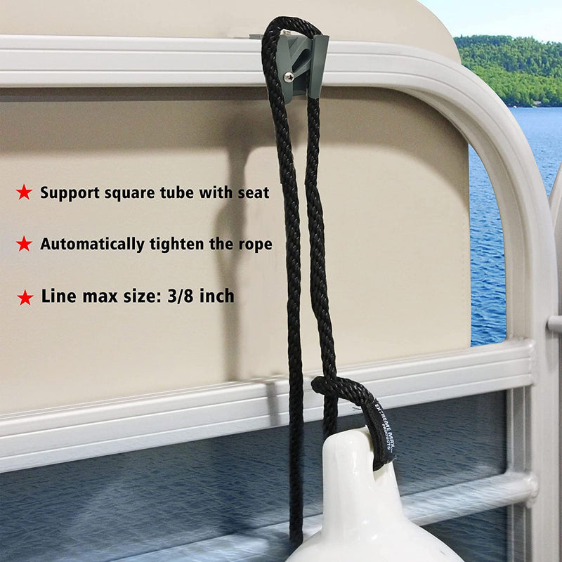 Pontoon Fender Clips with Spring, Metal Boat Fender Clips for Square Rails, Adjustable Stainless Steel Bumpers Hangers, Boat Bumper Clips 2 PACK