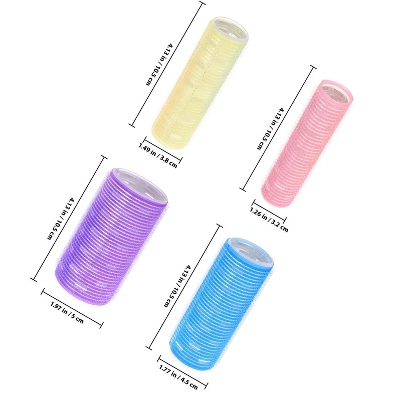  [AUSTRALIA] - jojofuny 4pcs Self-grip Hair Rollers Set for Long Hair Aluminum Heat-conductive Curlers Extended Length in Small Medium Large and Xl Sizes for Overnight Styling