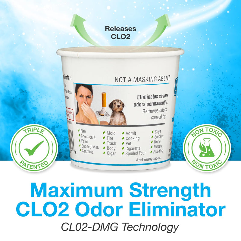 Biocide Systems Marine Shocker, Quick Release Odor Eliminator for Boats, Eco-Friendly Chlorine Dioxide Odor Bomb for Removing Mildew, Fish, & Food Smells, Up to 250 Cubic Feet of Interior Space 1 Count (Pack of 1)