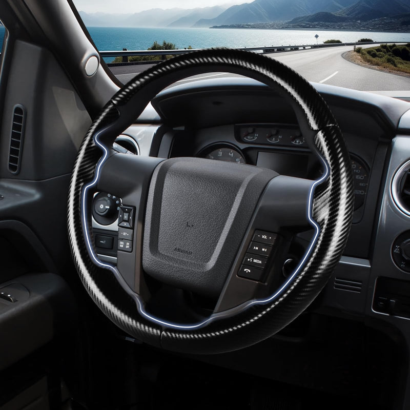 Steering Wheel Cover for Ford F150 2009-2014/ Ford Expedition 2015-2017, Car Steering Wheel Cover Protector Accessories for Ford (Matte Black) Matte Black For F150 2009-2014