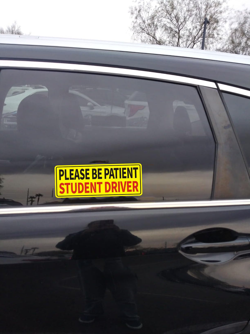 Non-Magnetic Student Driver Stickers - Removable Student Driver Stickers, Safe for Painting Removable Back Glue Works Better Than Magnetic Suitable for Plastic Bumpers and Windows 5pcs Yellow Non-magnetic
