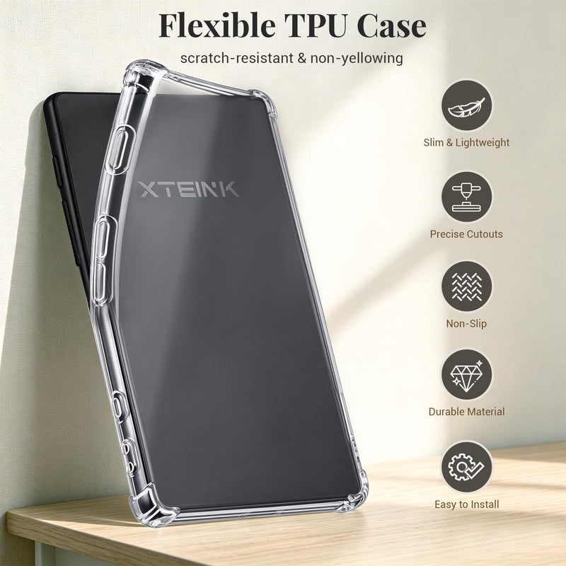 CoBak Clear Case for Xteink X4 EReader, Xtrons X4 Ultra-Lightweight Anti Scratch TPU Transparent Flexible Soft Back Shell Cover ﻿